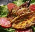 Tortang Talong (omelete vegano de beringela) vegano das Filipinas (em Tagalog)