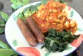 Kameruni tarógyökérkása vegyes zöldséggel és tofuval