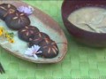 韓国精進料理：青じそとタロ芋のスープと椎茸の花パンケーキ(韓国語)
