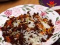 Ghabli Palao vegano, tradicional risoto perfumado do Afeganistão (em Dari)