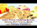 부활절  브런치와 봄의 상징: 매콤한 십자 번즈, 맛있는 크럼펫 케익 (독일어)