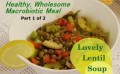 Refeição macrobiótica saudável e integral - Parte 1/2: adorável sopa de lentilhas
