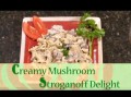 Delicioso strogonoff cremoso de cogumelos